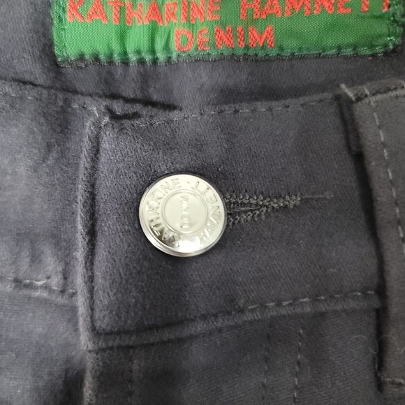 Katherine Hamnett Denim Vintage Jeans Womens 26 Black Cleo Straight High Italy - Picture 3 of 14